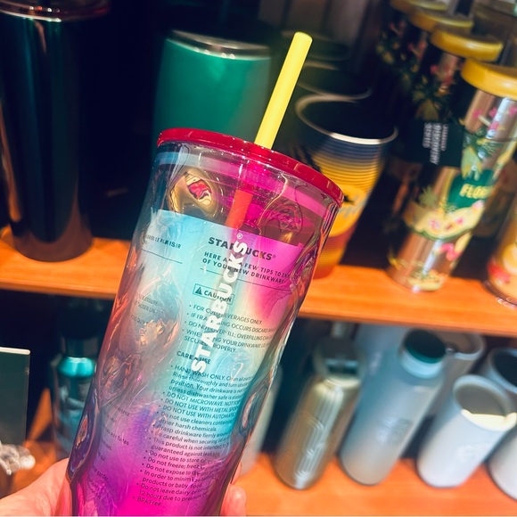 Starbucks Rainbow Mottled Rippled Texture Iridescent Glass Tumbler Cup 2024 NWT - Picture 4 of 16